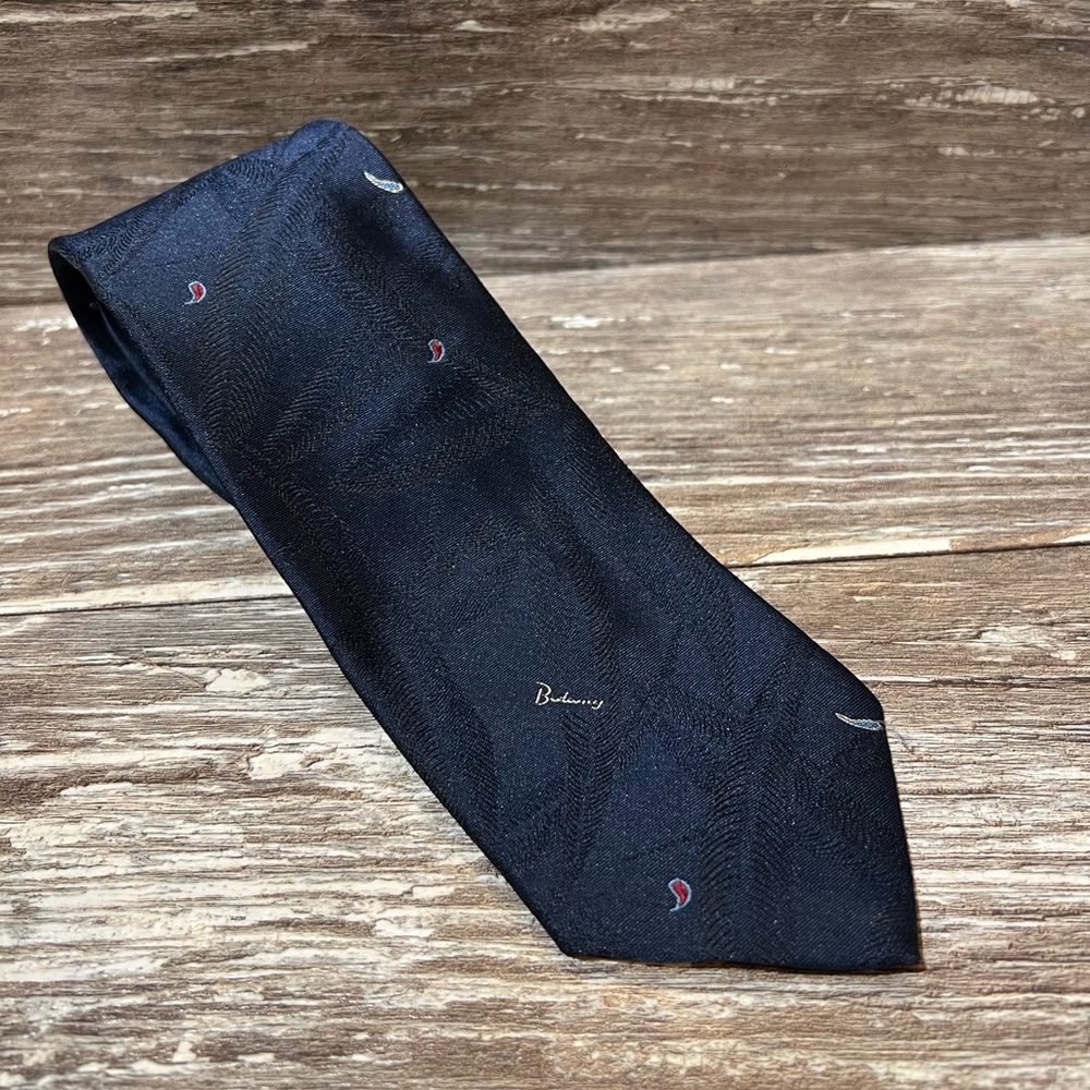 Botany 500 Blue Tie with Micro Paisley Pattern Men’s Formal Vintage Silk Blend‎